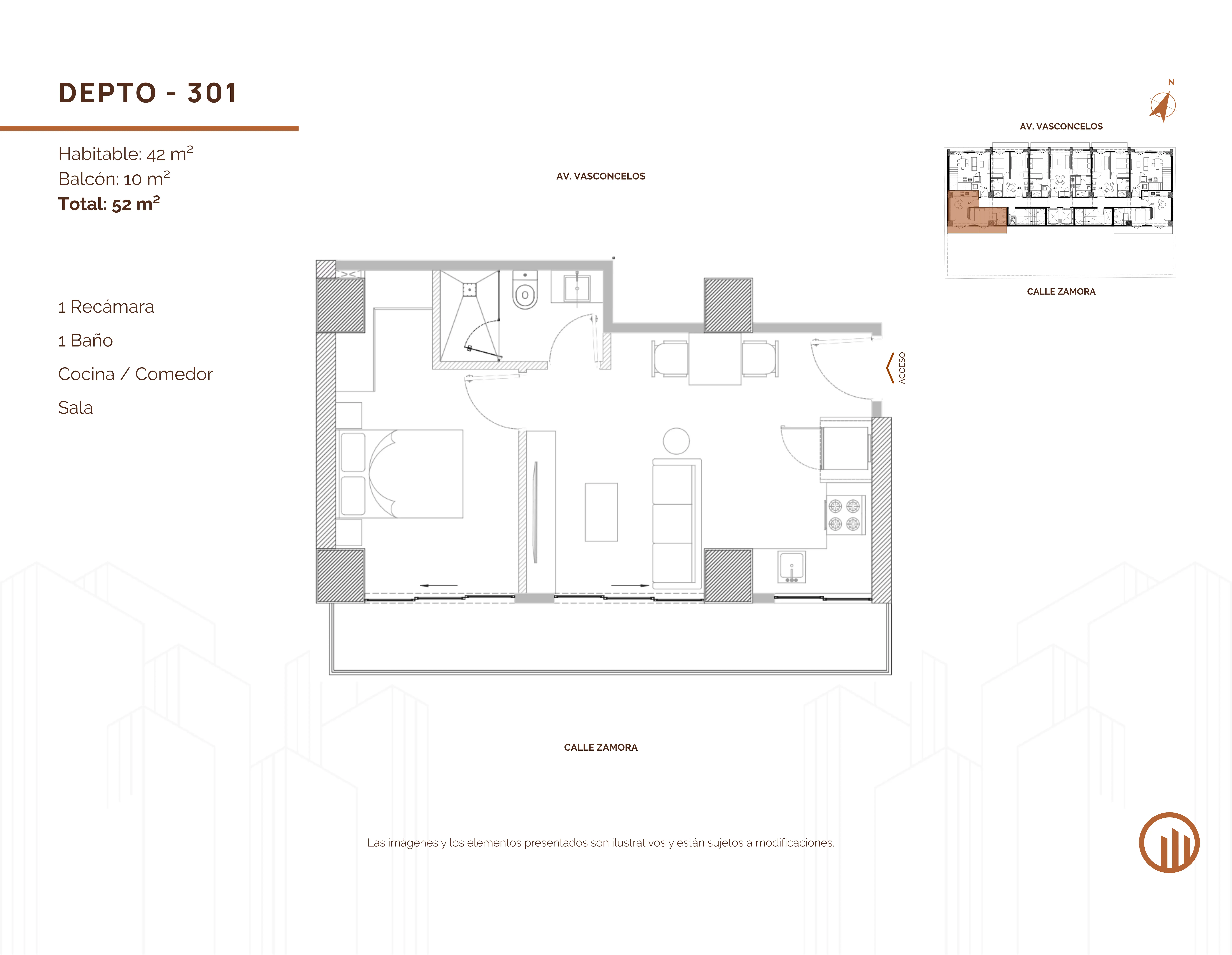 Tipología de departamento. Plano arquitectónico