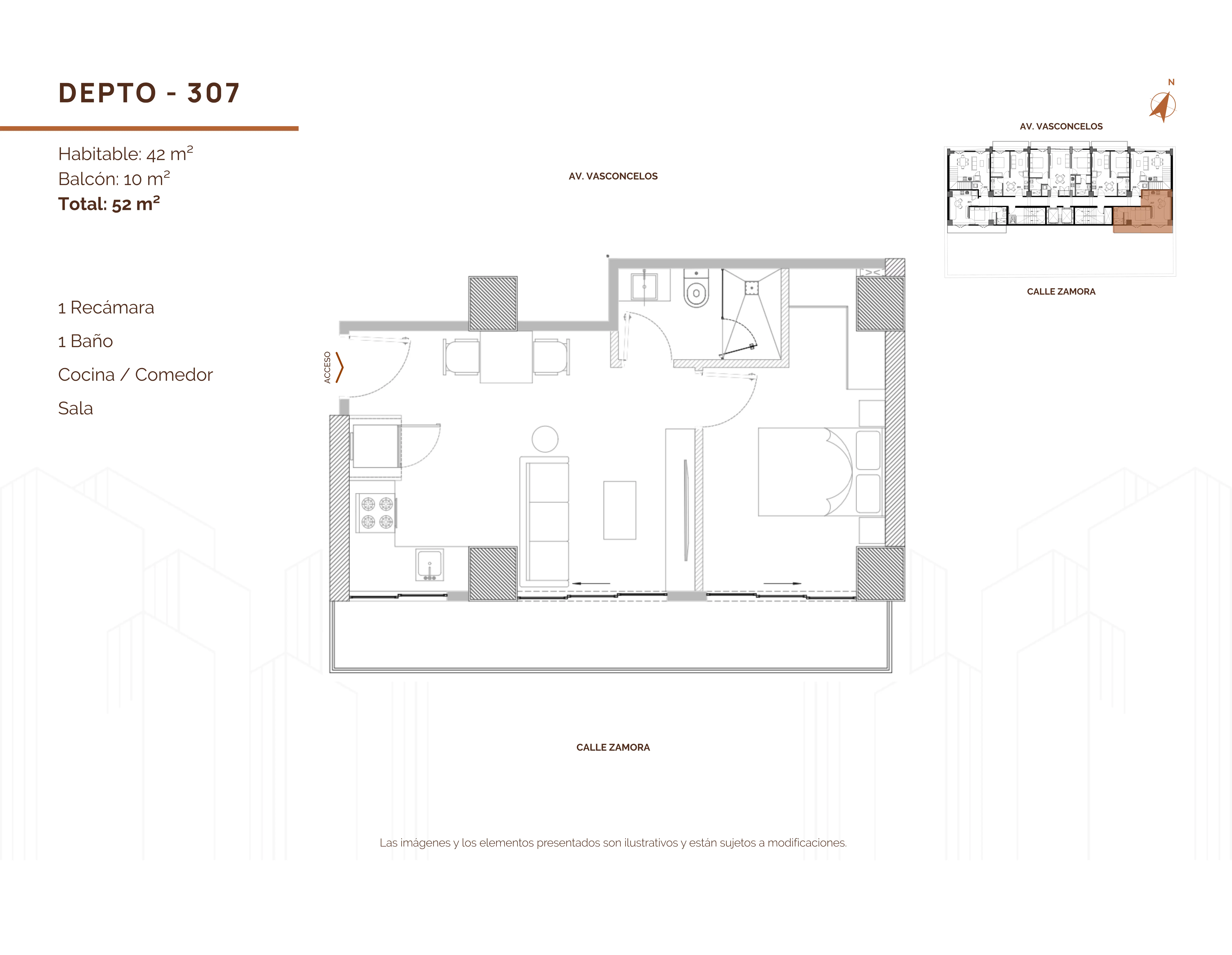 Tipología de departamento. Plano arquitectónico